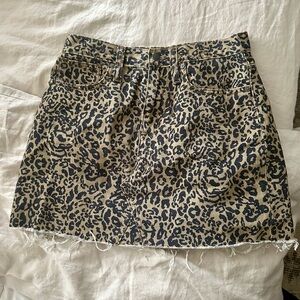 Madewell Leopard Print Denim Mini skirt